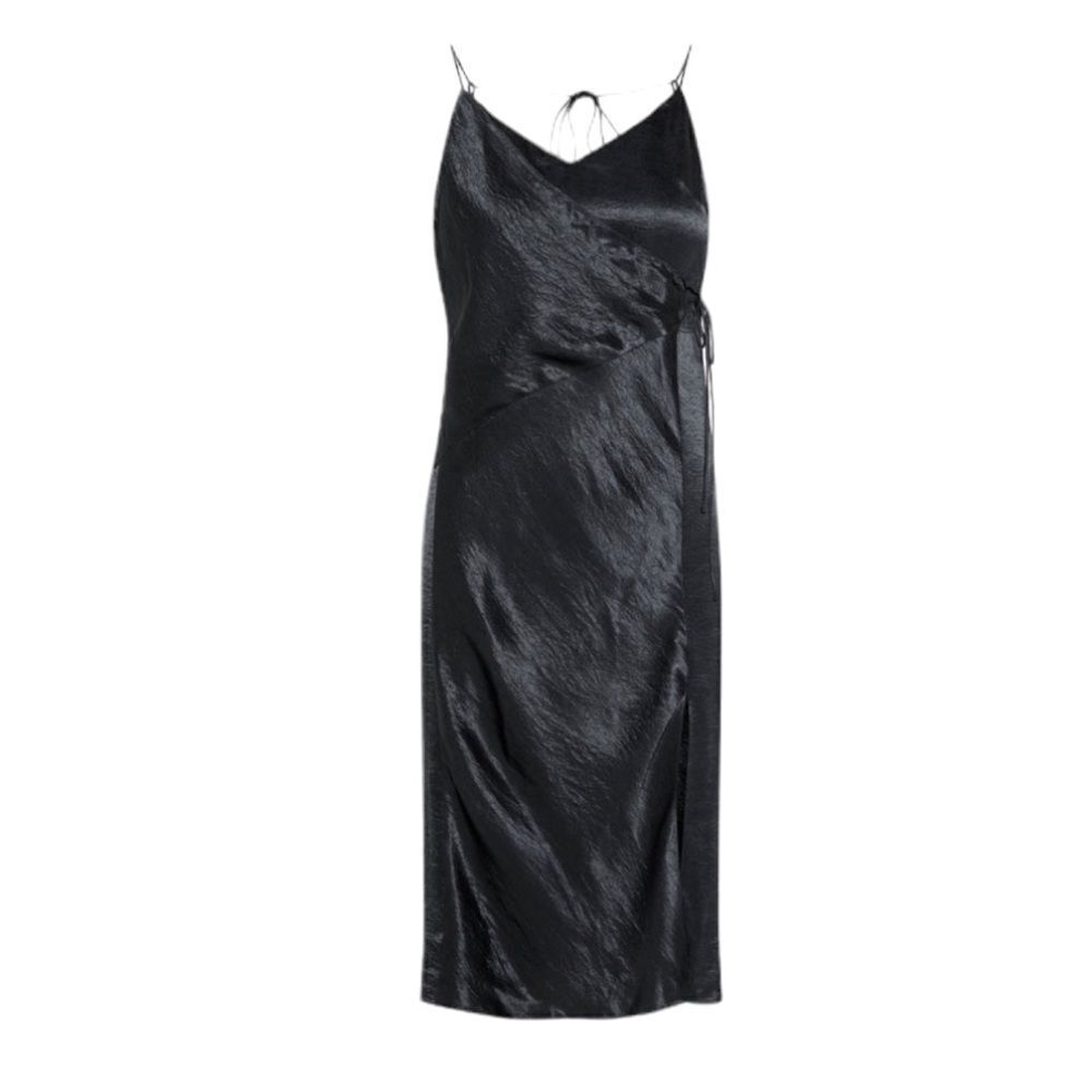 J. LINDEBERG Sleeveless Wrap Midi Dress Navy Blue 34